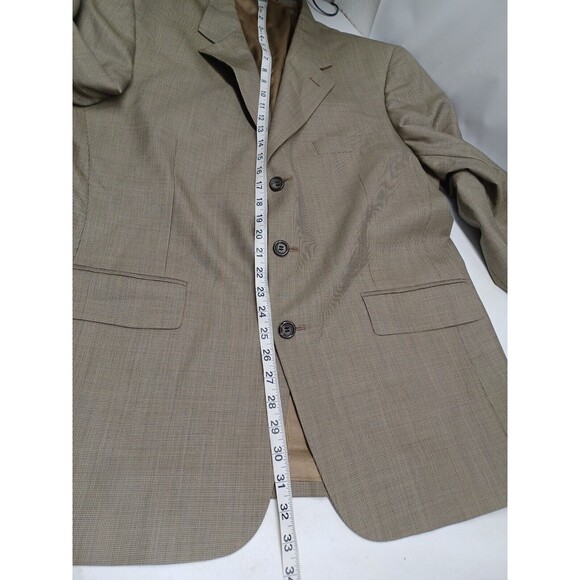 Evan Picone Mens 3 Button Pure Wool Blazer Sport Coat Brown Sz 43R - Picture 5 of 10